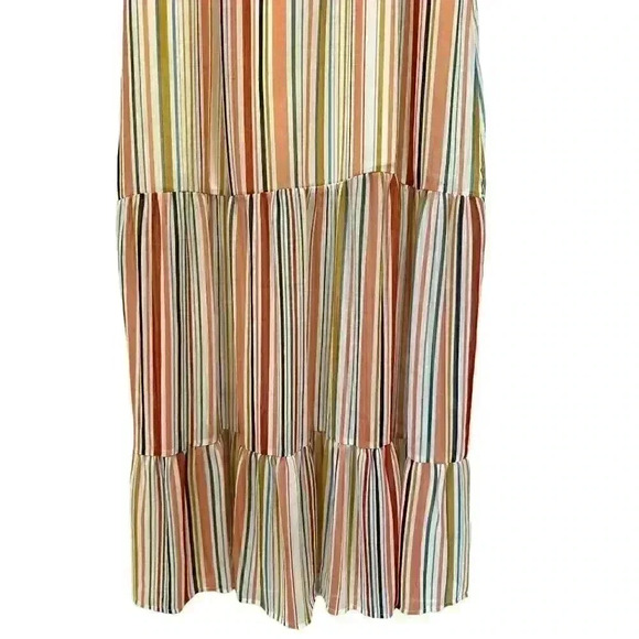 Jack By BB Dakota Tiered Striped Maxi Dress in Grapefruit.  NWT, Size M - Picture 3 of 5